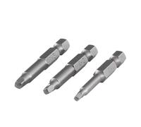 wolfcraft 1266000 Embouts sécurité Longueur 50 square plus 1/2/3 Lot de 3 Argent