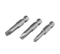 wolfcraft 1267000 Embouts sécurité Longueur 50 torq-set 6/8/10 Lot de 3 Argent