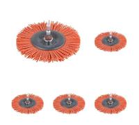 wolfcraft 1502000 - Brosse Nylon Circulaire - 6.35 mm Diamètre100 mm (Lot de 5)