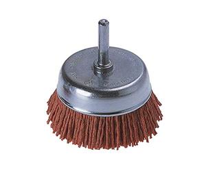 wolfcraft 1505000 - Brosse Soucoupe Nylon à Gros Grains - Diamètre 50mm - Longueur 20 Mm
