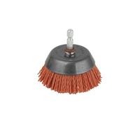Wolfcraft Brosse soucoupe 1506000 – Fil nylon gros grains Ø65 mm Longueur 20 mm Rouge