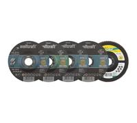 wolfcraft 1664000 Kit découverte de 5 Disques pour meuleuses ø 125 mm vert