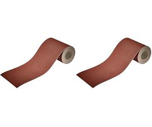 wolfcraft 1741000 Rouleau de Papier Auto-Agrippant - Bande Abrasive - Largeur 115 mm x Longeur 4 m - Corindon Grains 120 (Lot de 2)