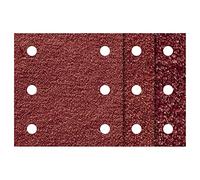 wolfcraft 1761000 10 Patins Abrasifs Auto-agrippants, Perforés, Largeur 100 x Longueur 115 mm, Corindon Grains 60, 120, 240 Argent