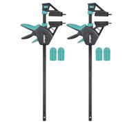 wolfcraft 2 Serre-joints de Terrasse PRO - Fixation et Serrage Rapide | Ouverture 450 mm, force de 150 kg, mors inclus pour usage à une main, montage de lames de terrasse, 8679060
