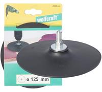 Wolfcraft Plateau en caoutchouc 2020000, Ø 125 mm, queue 8 mm, noir