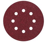 Wolfcraft 2072000 5 Disques Abrasifs Auto-agrippants Ø 125 Mm, Perforés, Corindon Grains 400 G