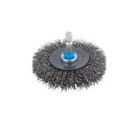 wolfcraft 2100000 Brosse métal circulaire torsadé Tige 6 mm Diamètre 75 x 10 mm,argent