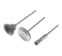 Wolfcraft Set de mini-brosses en fil d'acier 2114000, 3 pièces, queue Ø 2,35 mm (Ø20/Ø15/Ø5)