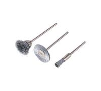 Wolfcraft Set de mini-brosses en fil d'acier 2114000, 3 pièces, queue Ø 2,35 mm (Ø20/Ø15/Ø5)