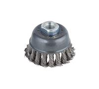 wolfcraft 2125000 - Brosse Métallique Soucoupe Torsadé pour Meuleuse M14 -Diamètre 75 mm
