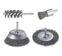 Wolfcraft Brosses en acier pour perceuse 2133000 – Lot de 4 Ø 25/75 mm