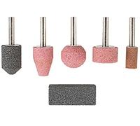 Wolfcraft Set de corps de ponçage en céramique 2144000 – 6 pièces, tige 6 mm + pierre d'affûtage