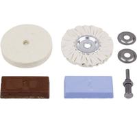 Wolfcraft Kit de polissage 2178000 – Set Hobby 1 pc(s) – 5 outils pour perceuse (feutre, coton)