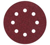 Wolfcraft 2269100 Feuille abrasive pour ponceuse excentrique avec bande auto-agrippante, perforé Grain 40 (Ø) 115 mm 25 pc(s)