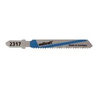 Wolfcraft 2317000 2 Lames de Scie Sauteuse Hss Queue en T, Longueur Dentée 50 Mm, Longueur Totale 75 Mm, Pas de Dents : 2 Mm, Dents Ondulées Et Fraisées G