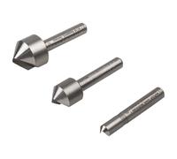 Wolfcraft 2504000 Jeu de fraises coniques 6 mm, 12 mm, 16 mm acier à métaux tige cylindrique 1 set