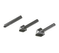 Wolfcraft 2504000 Jeu de fraises coniques 6 mm, 12 mm, 16 mm acier à métaux tige cylindrique 1 set
