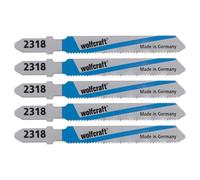 wolfcraft 2654000 Lot de 5 Lames de scie sauteuse HSS longueur dentée/50 mm pas de dents/1,2 mm queue en T