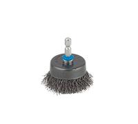 wolfcraft 2704000 - Brosse Métal Soucoupe Torsadée - Queue 6 mm Diamètre 75 mm