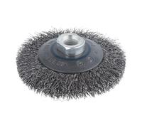 wolfcraft 2705000 - Brosse Conique en Fil D'acier Ondulé - Filetage M14 - Diamètre 100mm Longueur 15 mm