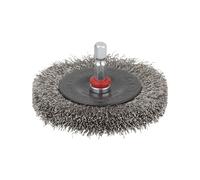 wolfcraft 2711000 1 Brosse Circulaire Ø75 Mm Fil Acier Inoxydable Longueur 12 Mm Queue 6 Pans 1/4" (635 Mm) argent