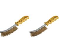 wolfcraft 2716000 Brosse ergonomique fils laiton (Lot de 2)