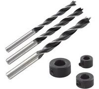 Wolfcraft 2730000 Jeu de forets pour le bois 3 pièces 6 mm, 8 mm, 10 mm tige cylindrique 1 set