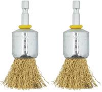 wolfcraft 2738000 Brosse laiton pinceau queue 6 pans 1/4" Ø 25 mm (Lot de 2)
