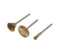 wolfcraft 2740000 Lot de 3 Mini-brosses en Laiton/tige 2,35 mm