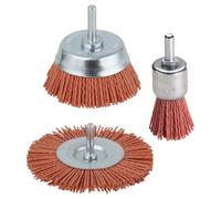 Wolfcraft Brosses 2741000 fil nylon à gros grains, queue Ø6 mm – Pack de 3