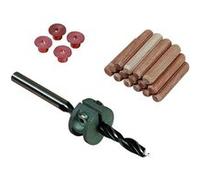 Wolfcraft Set d'assemblage 2918000 – Foret bois, butée profondeur, 4 centreurs, 19 tourillons Ø10mm