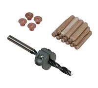 Wolfcraft Set d'assemblage 2918000 – Foret bois, butée profondeur, 4 centreurs, 19 tourillons Ø10mm
