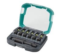 wolfcraft 2969000 1 Coffret de Vissage : 6 Embouts à Choc "Impact" Longueur 25 Mm, Torx 15-20 - 20-25 - 25-30 + Porte-embouts 60 Mm vert