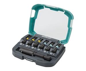 wolfcraft 2974000 1 Coffret de Vissage : Embouts à Choc Impact Longueur 25 mm, 3 Phillips 1-2 - 3 + 3 Pozidriv 1-2 - 3 + Porte-embouts 60 mm Vert