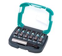 wolfcraft 2977000 Coffret de 7 pièces pz 1/1 / 2/2 / 2/3 + Porte Embouts magnétique 60 mm, Multicolore