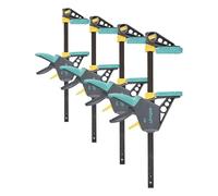 wolfcraft 3031000 - Serre-Joint à une main EHZ PRO 100-300 - Saillie 100 mm - Ouverture 300 mm - Force de serrage 120 kg (Lot de 4)