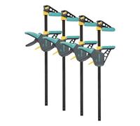 wolfcraft 3032000 - Serre-Joint à une main EHZ PRO 100-450 - Saillie 100 mm - Ouverture 450 mm - Force de serrage max. 120 kg - Garantie 10 ans (Lot de 4)