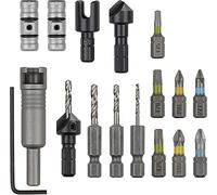Coffret pour percer-fraiser & visser tout-en-un WOLFCRAFT 3086000 16 pièces