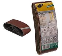 Wolfcraft 3113000 Bande abrasive 6 pièces Grain 80 76 x 457 mm,argent & 8415000 Bandes abrasifs Grain 40/80/120 76 x 457 mm Lot de 5