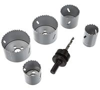 wolfcraft 3764000 - Coffret Scie Cloche BIM - Diamètre 35, 40, 51, 65 et 68 - Adaptateur 6 Pans et Foret de Centrage - 5 pièces