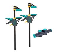 Kit De 2 Serre-joints à Une Main Xl Et Connecteur - Ouverture Jusqu'à 1060 Mm - Force De Serrage Max. 120 Kg - Réf. 8624000 - Wolfcraft