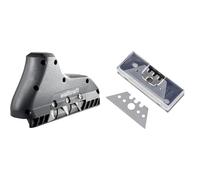 wolfcraft 4009000 - Rabot d'Angle Triple + Lames trapèze en boîte 0,50 mm Argent