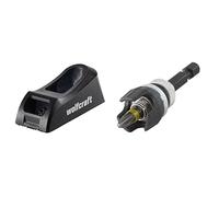 wolfcraft 4013000 Rabot-bloc Plaquiste Extra Large - 150 x 57 mm & 4055000 Adaptateur de Vissage 6 Pans de 6,3 mm (1/4"), Hauteur 65 mm - avec Aimant et butée de Profondeur + Embout Ph2