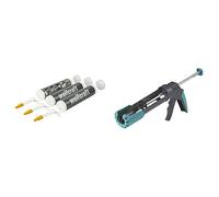 wolfcraft 4044000 Cartouches Vides pour Enduit Blanc Set de 3 Pièces Noir/Blanc/Jaune & 4352000 Pistolet à Cartouche Mécanique MG 200 ERGO - 310 ml - Stop Goutte Automatique