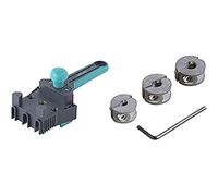 Wolfcraft 4640000 Guide de Perçage Bois pour Assemblage par Tourillons Ø 6, 8, 10 mm & 2755000 3 butées de Profondeur Pour Tous Les Forets Ø 6 8 10 Mm + Clé Hexagonale argent
