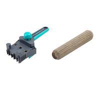 Wolfcraft 4640000 Guide de Perçage Bois pour Assemblage par Tourillons Ø 6, 8, 10 mm & 2907000 Lot de 150 Tourillons Ø 8 x 40 mm,vert