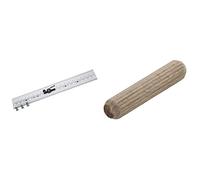 wolfcraft 4650000 Guide d'assemblage bois en série | Gabarit de perçage pour assemblages chevillés | Assemblage en T, en angle et à plat & 2907000 Lot de 150 Tourillons Ø 8 x 40 mm