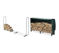 wolfcraft 5122000 - Stockeur de Bûches - Bûches de 25 à 50 cm & vounot Serre Bûche 2m avec Housse de Protection Range Bûche Acier Serre Bûche Grande Capacité