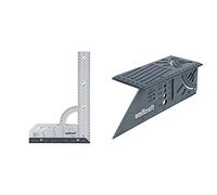 Wolfcraft 5205000 Equerre multifonction 300 mm argent & 5208000 équerre 3D d'onglet 150 x 275 x 66 mm - Traçage angle de 45° à 90°